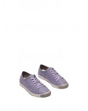 Softinos Cool Leather Lace-Up Sneaker - Purple
