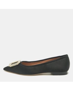 Malone Souliers Satin Lina Ballet Flats - Black