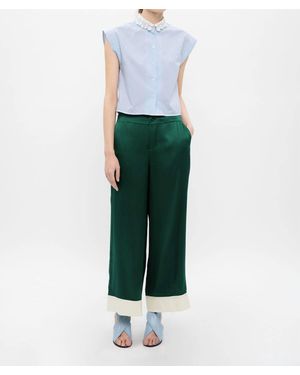 Thakoon Relaxed Fit Silk Pants - Green