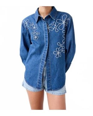 Raisonnel Paisley Denim Shacket - Blue
