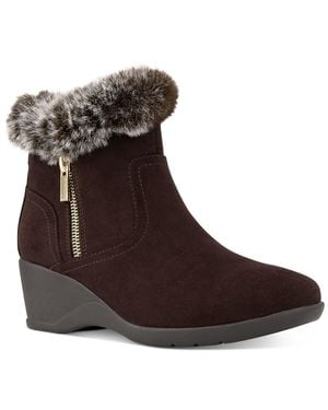 Karen Scott Carleenn Boots Chocolate Suede Wedge Booties Zpo3812 - Brown