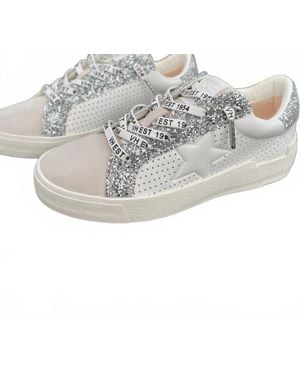 Vintage Havana Glitter Trim Star Sneakers - Gray