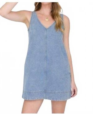 Blu Pepper Dara Washed Denim Mini Dress - Blue