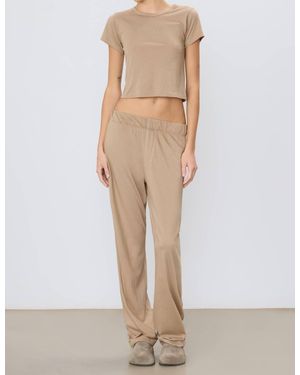 ÉTERNE Straight Leg Lounge Pants - Natural