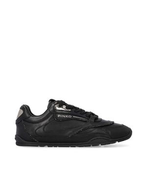 Pinko Yulia 04 Low-Profile Nappa Leather Sneakers - Black