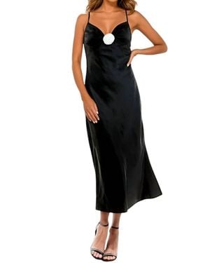 Acoa Roselle Satin Maxi Dress - Black