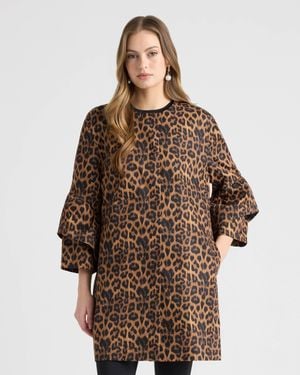 NVLT Frill Sleeve Coat - Brown
