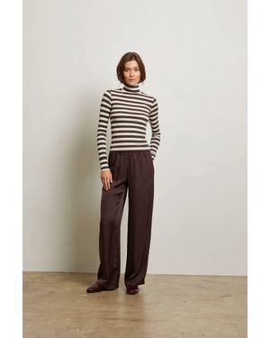 PERFECTWHITETEE Camile Luxe Satin Pant - Natural