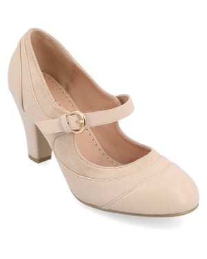 Journee Collection Collection Wide Width Siri Pumps - Natural