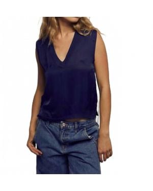 PERFECTWHITETEE Celina Satin Tank Top - Blue