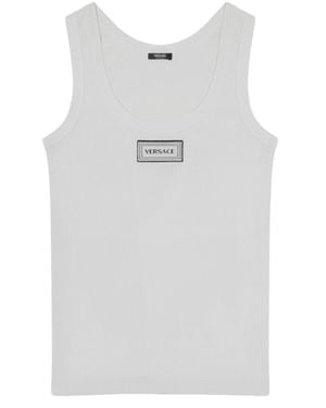 Versace Stretch Cotton Tank Top - Blue