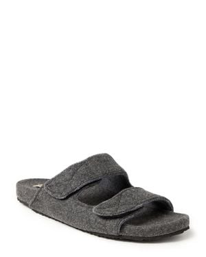 Dearfoams Maddox Wool Blend Double Strap Slide - Gray