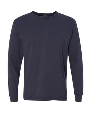 BAYSIDE Usa-Made 100% Cotton Long Sleeve T-Shirt - Blue