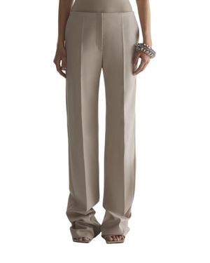 Mugler Wide-Leg High-Waist Pants With Central Crease - Black