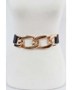 Fashnzfab Oversize Chain Elastic Belt - Metallic