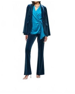 Joseph Ribkoff Velvet Flared Pull On Trouser - Blue