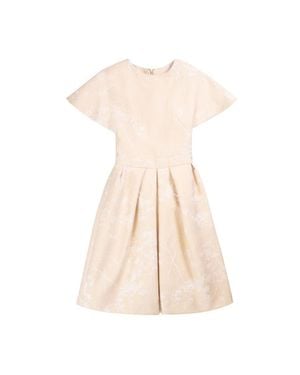 Saiid Kobeisy Brocade Flared Knee Length Dress - Natural