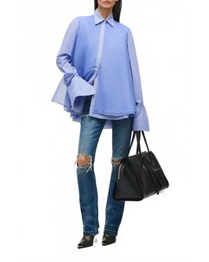 Brandon Maxwell The Vaughn Frothy Layered Shirt - Blue