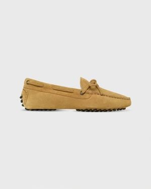 ANN MASHBURN Shearling Driving Moccasins - White