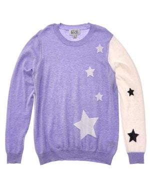 Autumn Cashmere Colorblocked Star Jacquard Cashmere-Blend Sweater - Purple