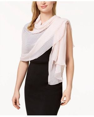 Betsey Johnson Solid Georgette Pleated Evening Wrap - White