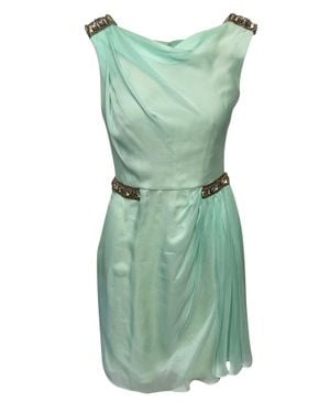 Matthew Williamson Embellished Silk Cocktail Dress - Green