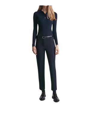 JUDITH & CHARLES Stretch Cotton Pant - Blue