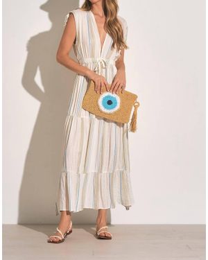 Elan Deep V-Neck Maxi Dress - Natural