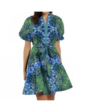 Jude Connally Paisley Dress Cotton Voile - Blue