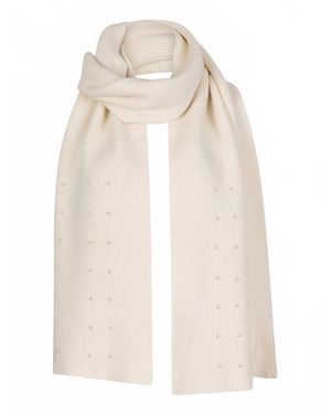 EsQualo Pearls Scarf - White