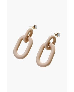 Nickel & Suede Bianca Acrylic Statement Earrings - White