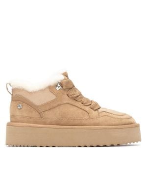Xti Casual Suede High Top Sneakers By - Natural