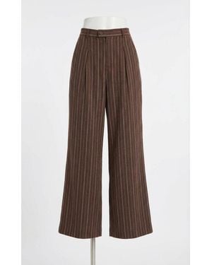 Z Supply Alma Pinstripe Wide Leg Pant - Brown
