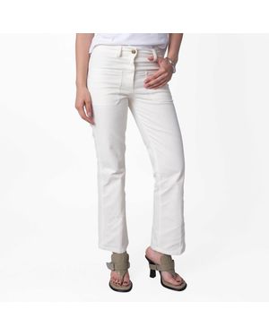 Bally Bone Cotton Tailored Pants - Natural