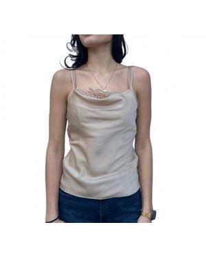 Suncoo Livia Silk Cami With Lace Insert - Gray