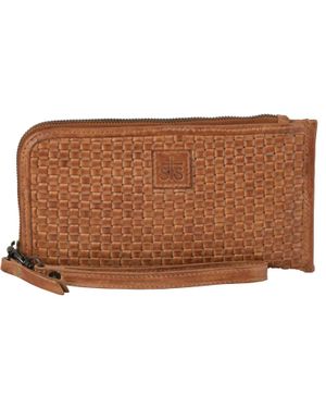 STS Ranchwear Sweet Grass Woven Leather Clutch - Brown
