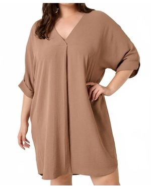 Mittoshop Airflow Dolman Sleeve Shift Mini Dress - Brown