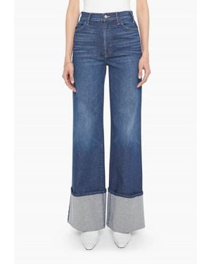 Mother Hustler Roller Sneak Cuff Wide Leg Jeans - Blue