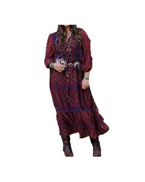 Tasha Polizzi Amherst Gorgeous Aztec Dress - Red