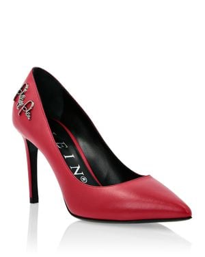 Philipp Plein Decollete Mid Heels Signature - Red