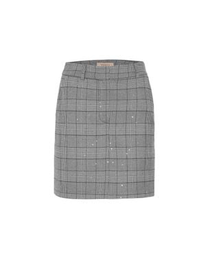 Theo the Label Eudora Sequined Prince Of Wales Mini Skirt - Gray