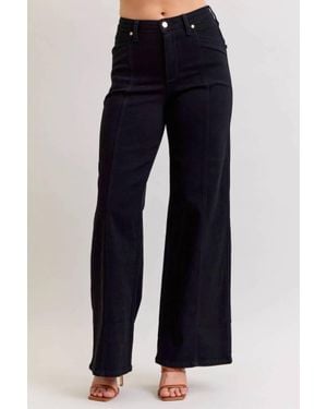 Judy Blue High Waisted Retro Wide Leg Denim Jeans - Blue