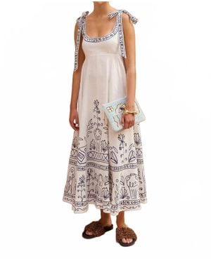 Beulah London Santorini Sketch Maxi Dress - White