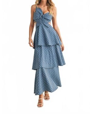 Klesis Floral Cutout Dress - Blue