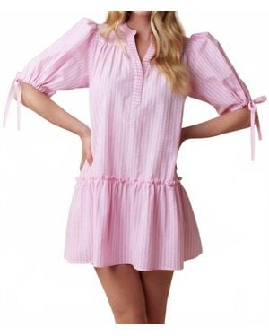 Fantastic Fawn Palm Springs Striped Dress - Pink