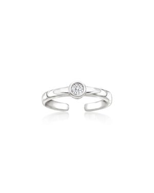 Ross-Simons Bezel-Set Diamond Toe Ring - White
