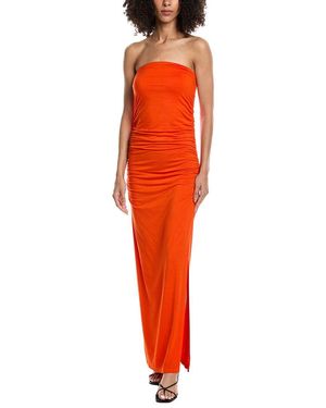 Project Social T Nala Strapless Side Ruched Maxi Dress - Red