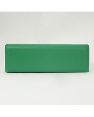 Fashnzfab Faux Leather Structured Long Clutch Bag - Green