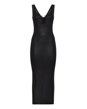 Philipp Plein Coated Knit Dress - Black