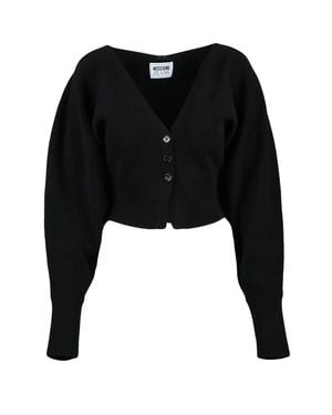 Moschino Viscose Polyester Short Cardigan - Black
